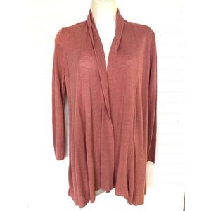 Eileen Fisher Organic Linen Blend Open Sweater Petite M